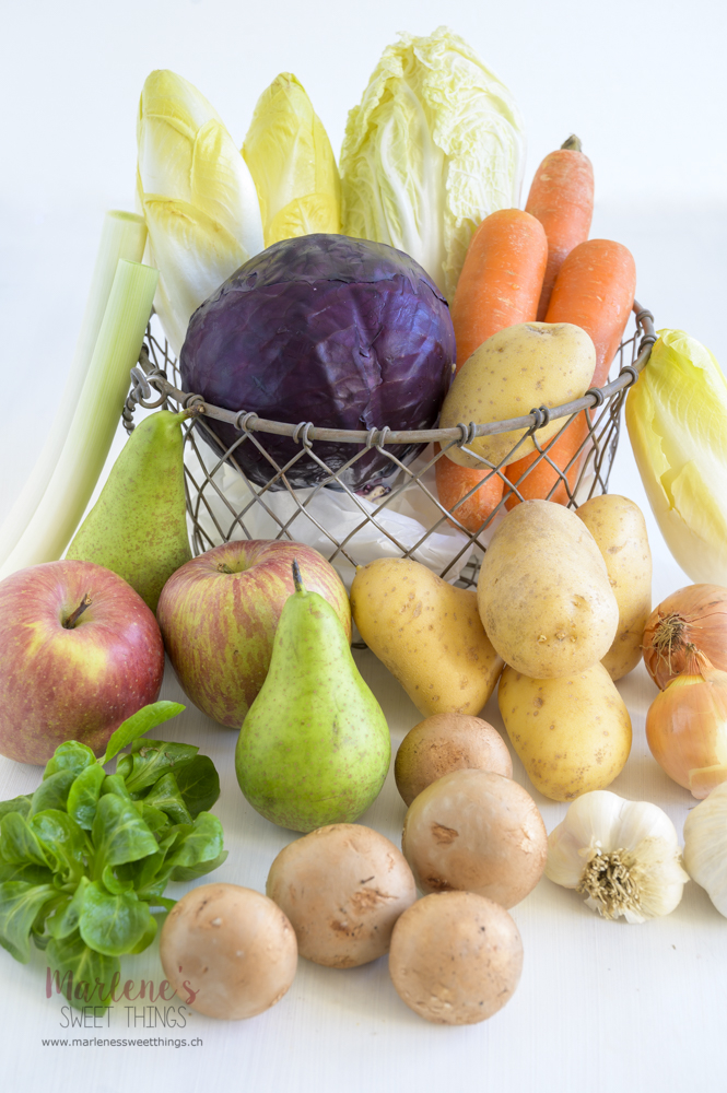 Gemüse und Früchte Saisonkalender Januar