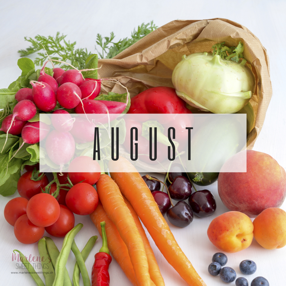 Schweizer Gemüse und Früchte Saisonkalender August