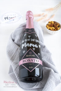 Rimuss Rosato Handlettering Geschenk auf Flasche