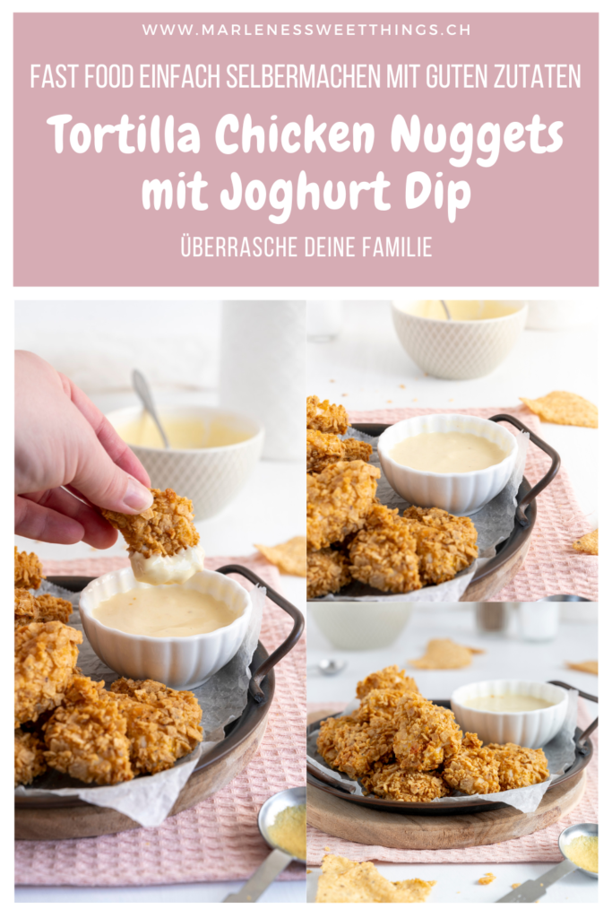 Tortilla Chicken Nuggets mit Joghurt Dip
