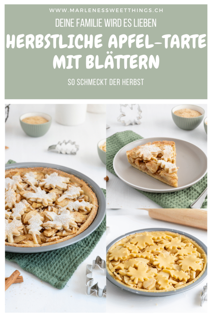 Herbstliche Apfel-Tarte mit Blättern