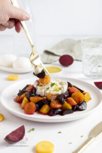 Ofengeröstete Randen Karotten Salat mit Burrata