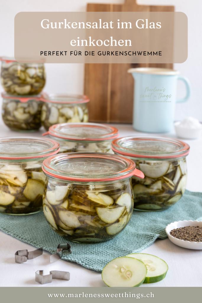 Gurkensalat im Glas einkochen